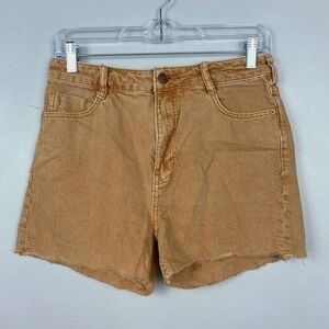 Pilcro Orange Cutoff Denim Shorts High Rise Anthropologie Cotton Cowgirl Size 26